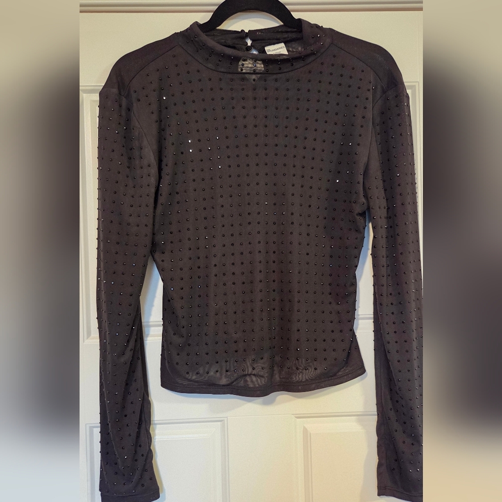 No Boundaries Black Studded Long Sleeve Top
